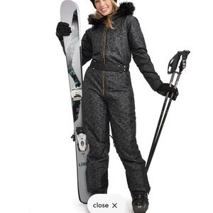 Tipsy Elves Black Leopard Ski Suit